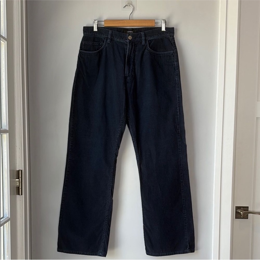 EXPRESS Mens Y2K Blue Corduroy Jeans Pants 32